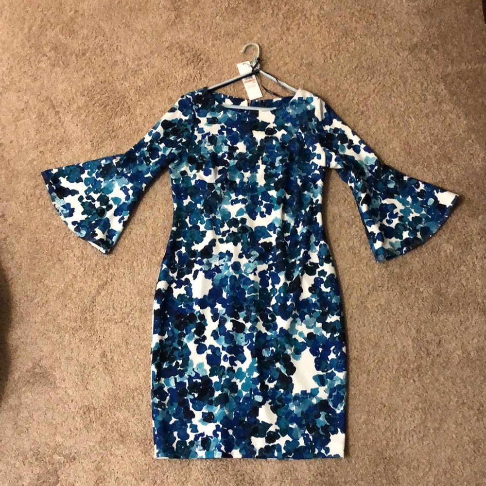 Calvin Klein Blue Floral Dress 12